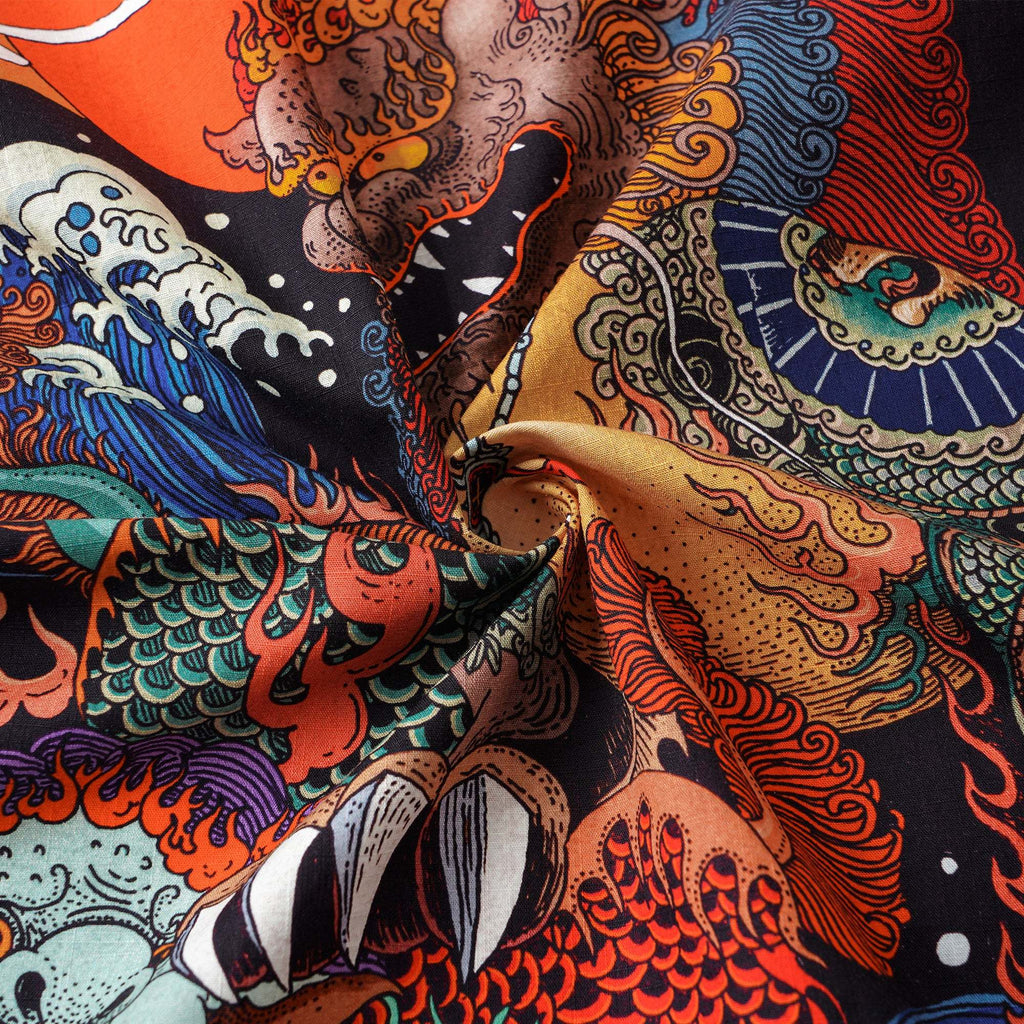 Japanese Ukiyo-e No. 5 By RLoN Hawaiian Shirt for Men Short Sleeve Camp Collar Shirt