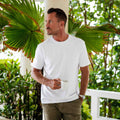 Stain-proof Crew Neck White Short Sleeve Basic Tee Shirt Stain-proof Basic Tee White