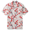 Men's Japanese Shirt 100% Cotton Hawaiian Shirt Poetic Plum Blossoms Camp Collar Shirt