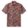 1960s Vintage Hawaiian Shirt For Men Flower Print Shirt Cotton Button-down Short Sleeve Floral Aloha Shirt