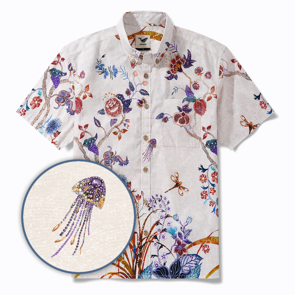 Men's Hawaiian Shirt Short Sleeve Button-down 100% Cotton Aloha Premium Aloha Shirts for Sophisticated Men