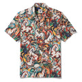 Men's Hawaiian Shirt Short Sleeve Camp Collar 100% Cotton Brown Aloha Stampede Artwear Year of the Horse 2026