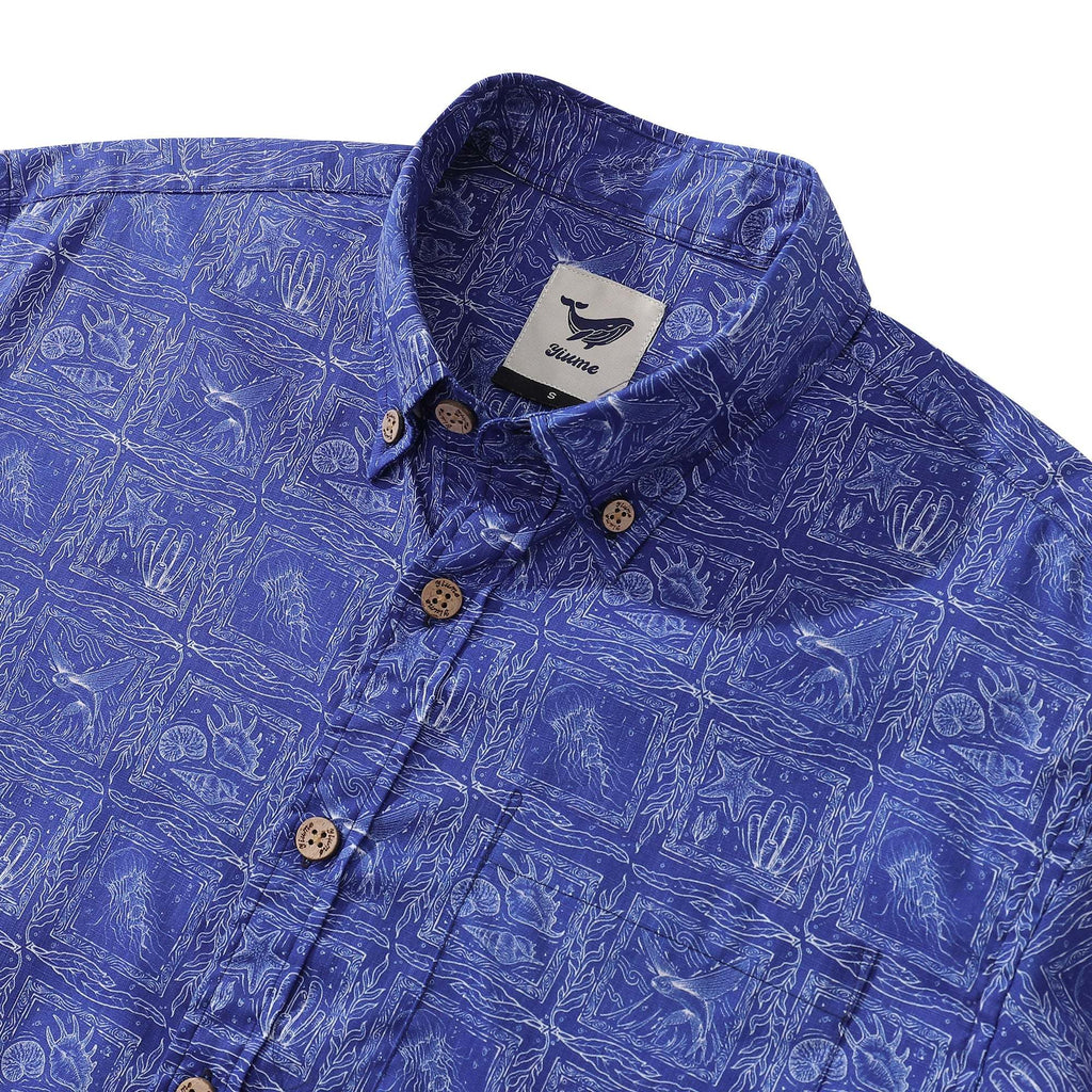 Yiume Casual Hawaiian Shirt Blue Stylish Shirt For Men Short Sleeve Button-down Shirt Affordable Shirt
