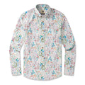 Men's Hawaiian Shirt Long Sleeve Button-down 100% Cotton Aloha Botanical Haven