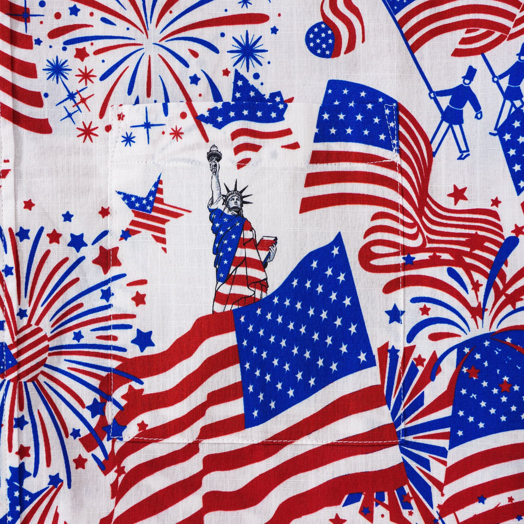 Men's Hawaiian Shirt Short Sleeve Button-down 100% Cotton Blue Aloha American Celebration