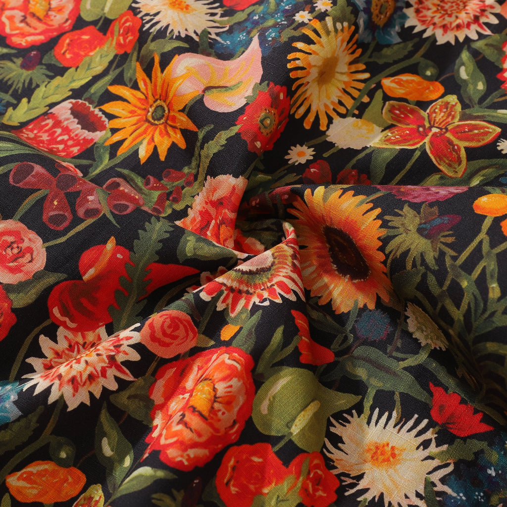 1930s Vintage Hawaiian Shirt For Men Flowers Shirt Button-down Short Sleeve 100% Cotton Shirt