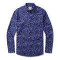 Men's Long Sleeve Hawaiian Shirt Midnight Garden Cotton Button-down Aloha Shirt Midnight Garden By Monika Forsberg