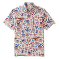 Men's Hawaiian Shirt Short Sleeve Button-down 100% Cotton Blue Red Aloha Liberty’s Patriot Canvas