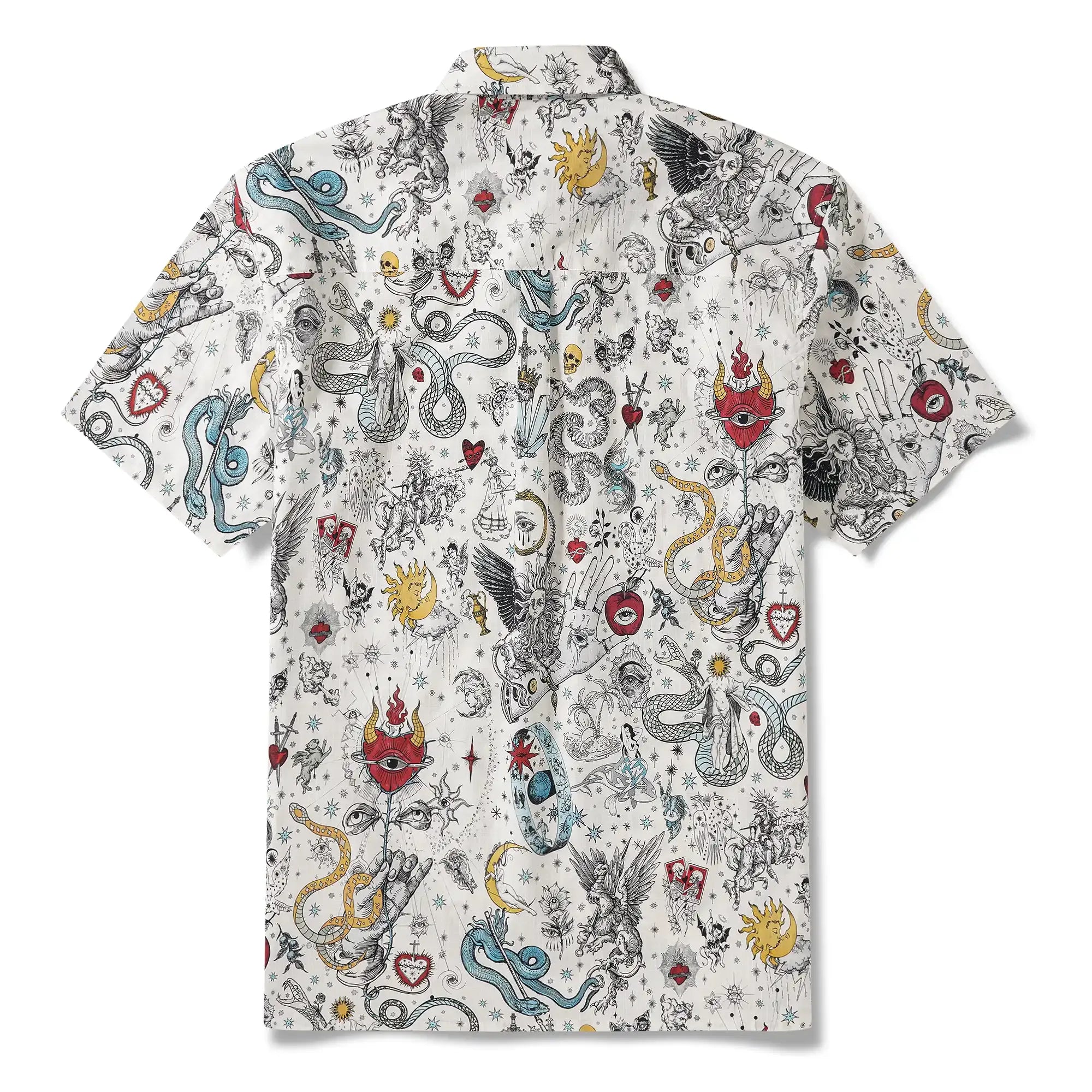 Valentine's Day Gift Men's Hawaiian Shirt Short Sleeve Button-down 100% Cotton White Aloha The Gentle Embrace Of Paradise Unburned