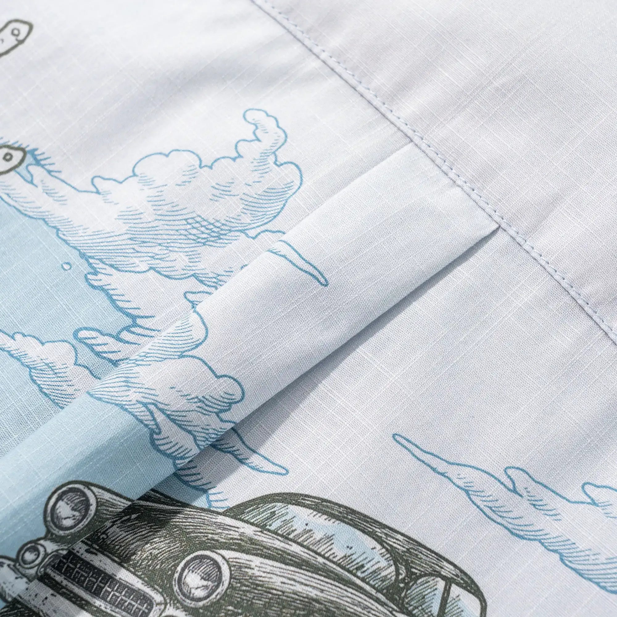 Men's Hawaiian Shirt Short Sleeve Button-down 100% Cotton Blue Aloha Atlantis Coral Cruisers