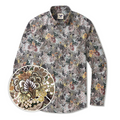 Men's Hawaiian Shirt Long Sleeve Button-down 100% Cotton Brown Aloha Retro Gentleman Art