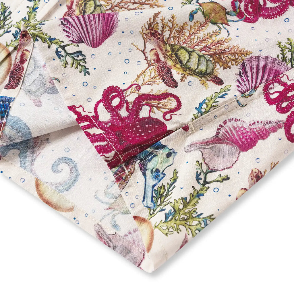 Yiume® Hawaiian Shirt For Men Shirt 100% Cotton Hawaiian Shirt Red Marine Life