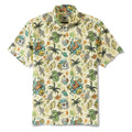 Men's Tropical Hawaiian Shirt 1990s Vintage Skull Shirt Short Sleeve Button-down100% Cotton Green Shirt Aloha Tropical Wilderness Skull By Loinda Flow