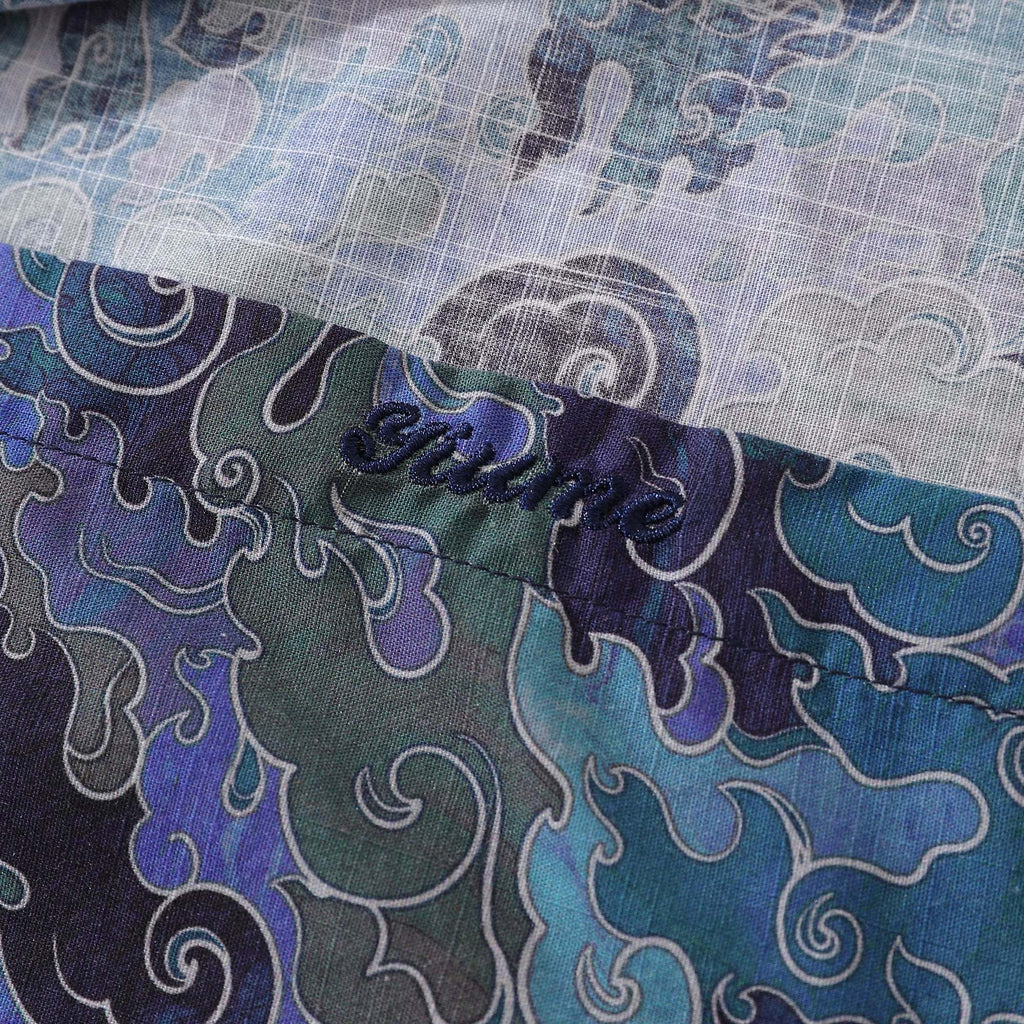 Men's Hawaiian Shirt Serene Waves Cotton Button-down Long Sleeve Aloha Shirt