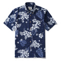 Yiume Tropical Hawaiian Shirt For Men Breathable Shirt Blue Short Sleeve Button-down Shirt
