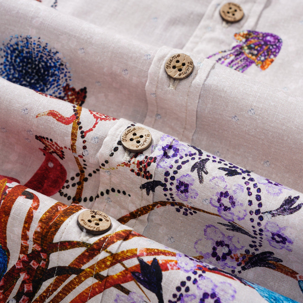 Men's Hawaiian Shirt Short Sleeve Button-down 100% Cotton Aloha Premium Aloha Shirts for Sophisticated Men