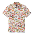 Yiume Fishing Shirt Hawaiian Shirt For Men  Short Sleeve Button-down Shirt 100% Cotton White Aloha Sea Ocean Fish
