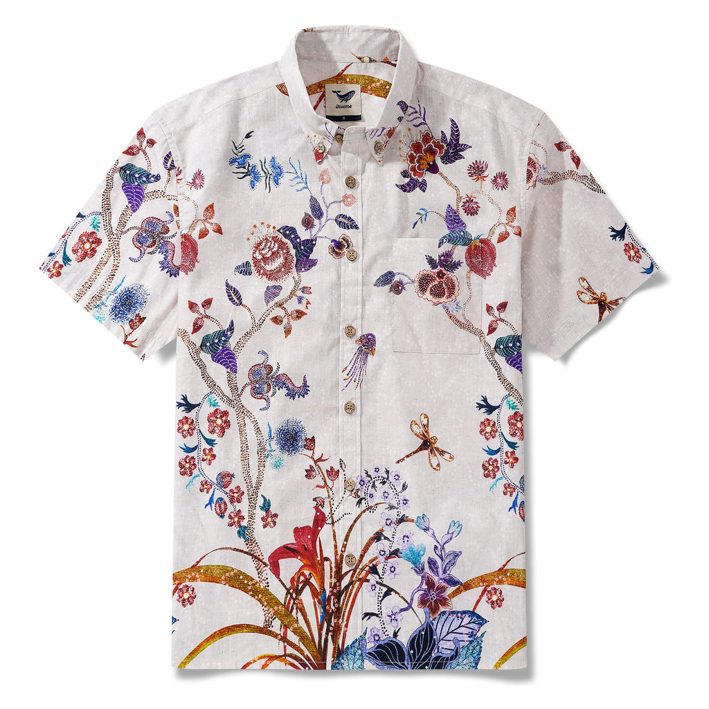 Men's Hawaiian Shirt Short Sleeve Button-down 100% Cotton Aloha Premium Aloha Shirts for Sophisticated Men