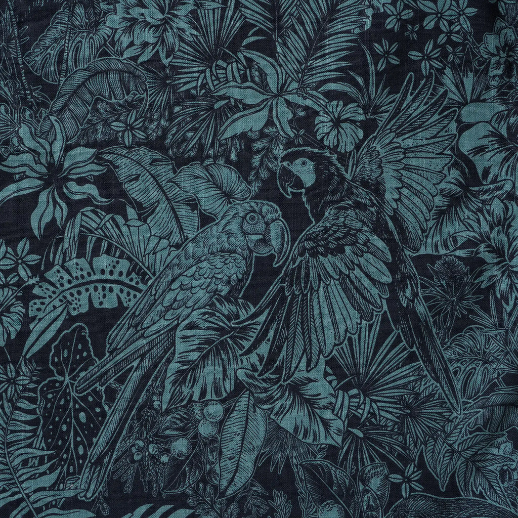 Men's Hawaiian Shirt Long Sleeve Button-down 100% Cotton Green Aloha Tropical Jungle Charm