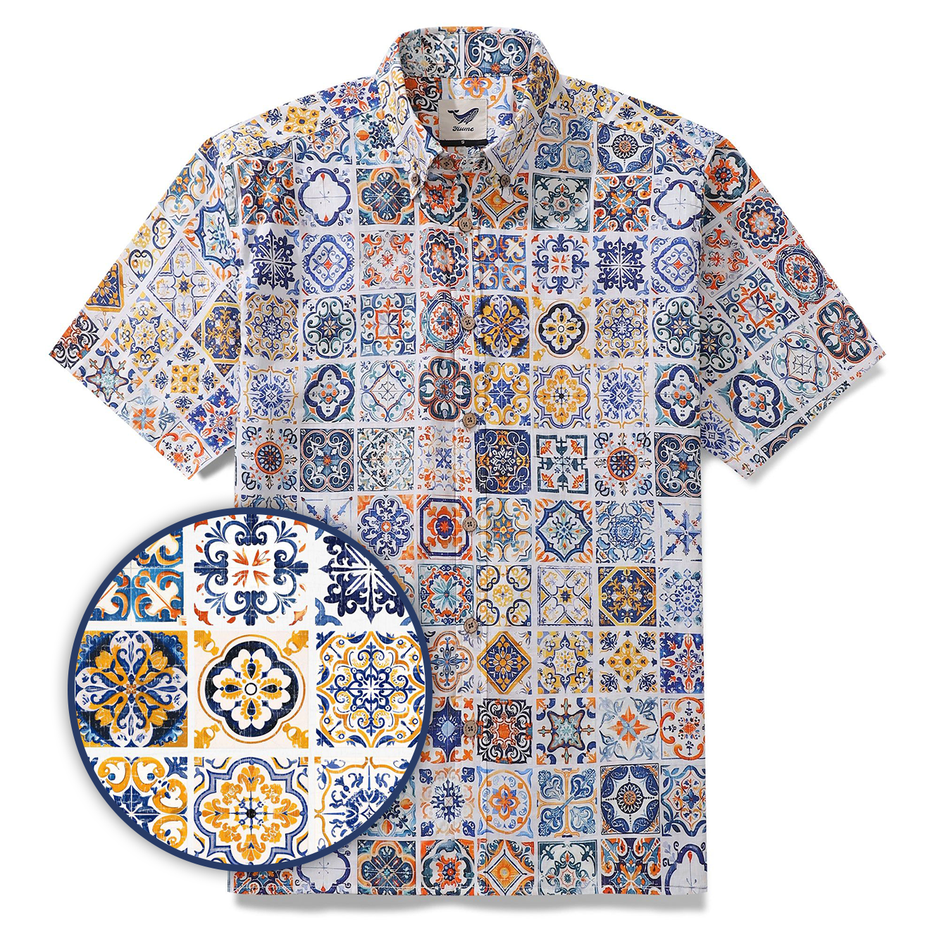 Sicilian Shirt Summer Hawaiian Shirt For Men Colorful Button-down Short Sleeve 100% Cotton Vintage Shirt Mediterranean Passion