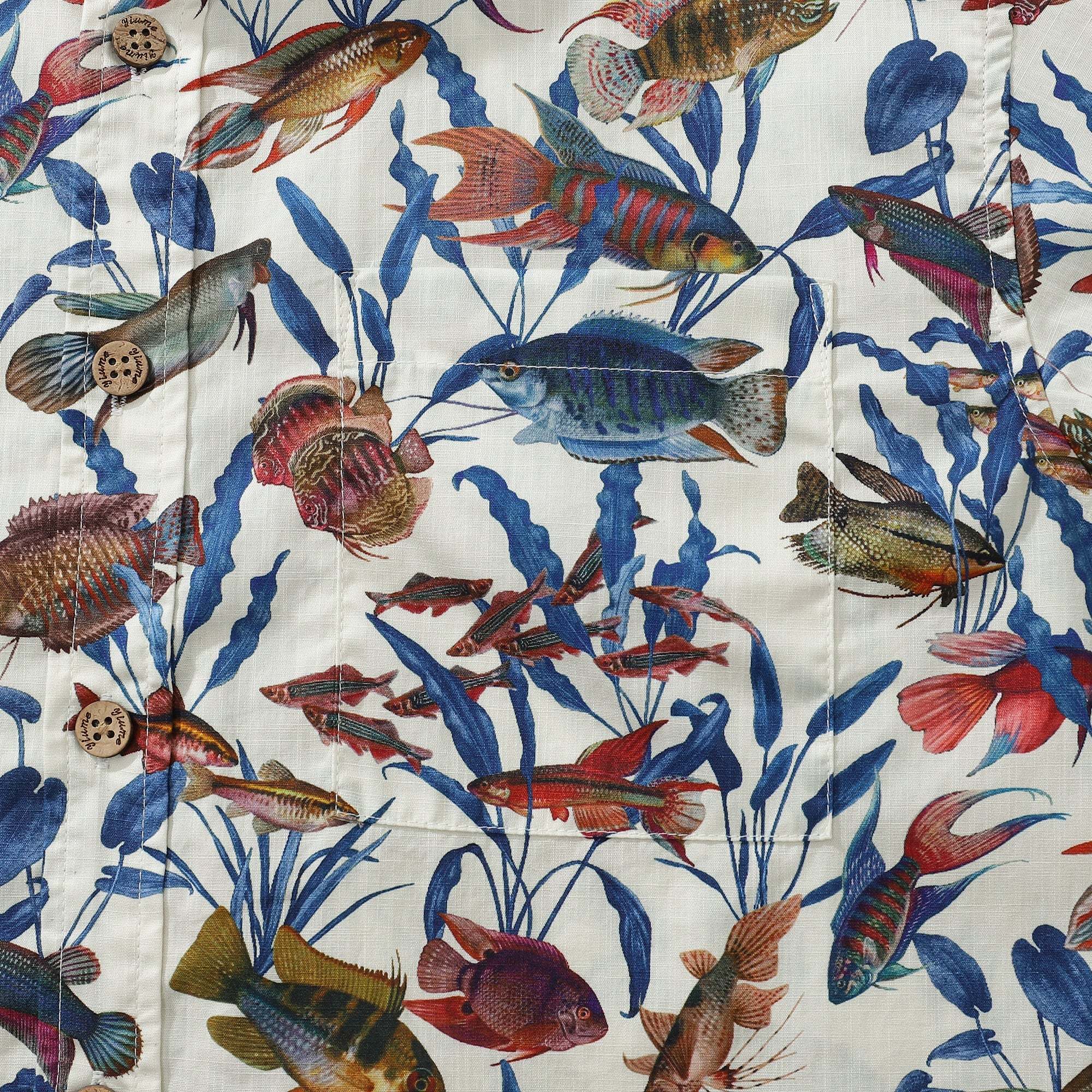 Men's Fish Shirt Button Down Tropical Hawaiian Shirts For Men Short Sleeve Aloha Shirt Nature Collector