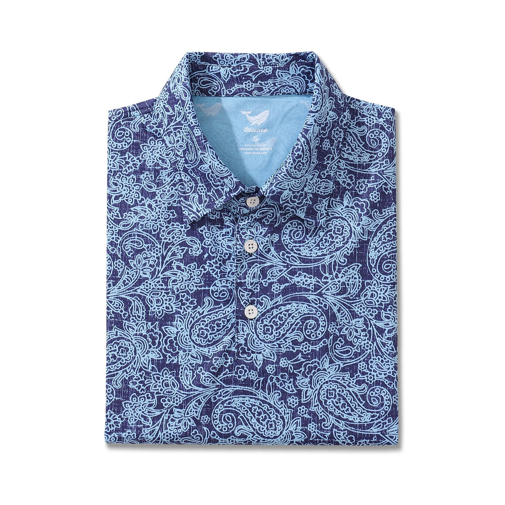 Men's Hawaiian Traces of Time Print Short Sleeve Polo Shirt