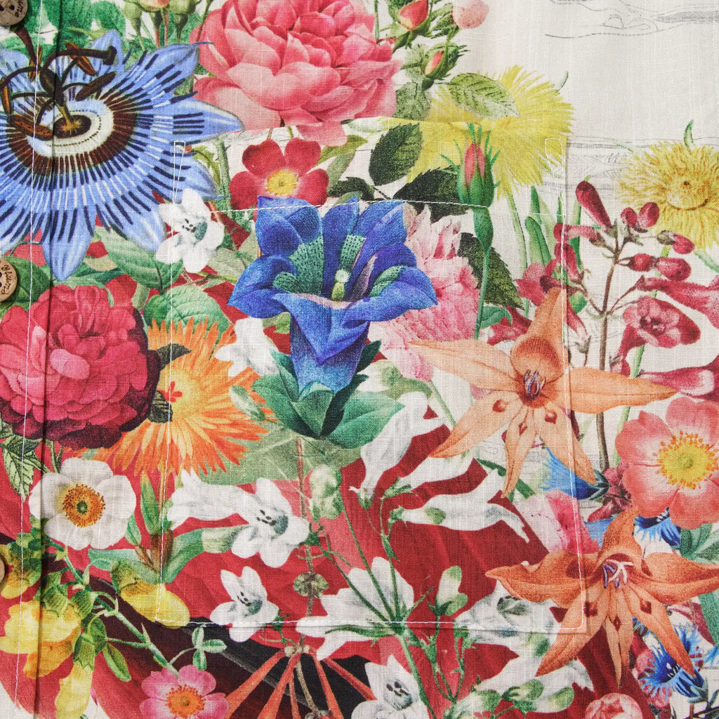 Men's Hawaiian Shirt Short Sleeve Button-down 100% Cotton Flower Floral Aloha Flamboyant Flamingo Blooms